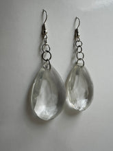 Load image into Gallery viewer, Silver Dangling Earrings with Vintage Glass Gems
