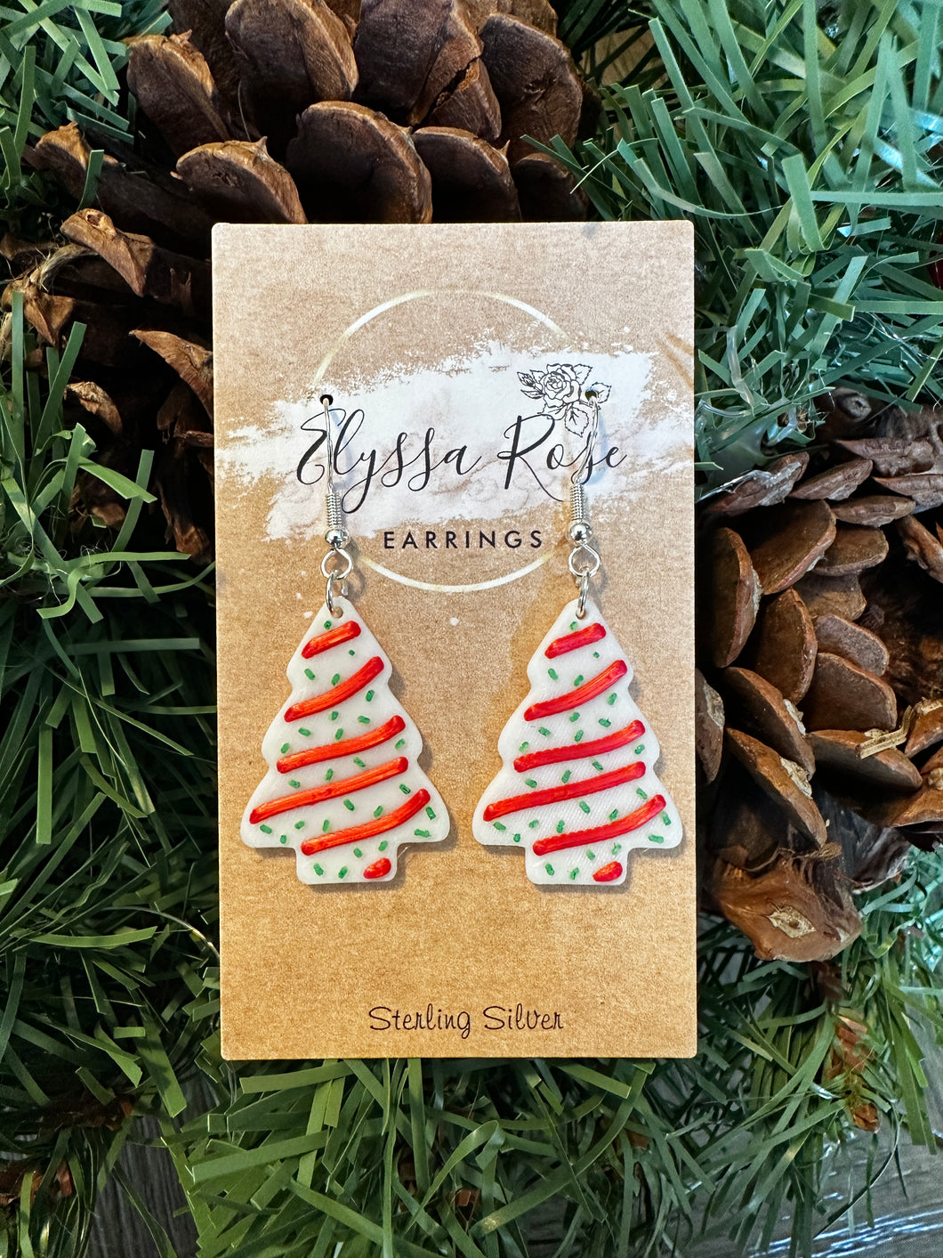 Christmas Tree Cake earrings