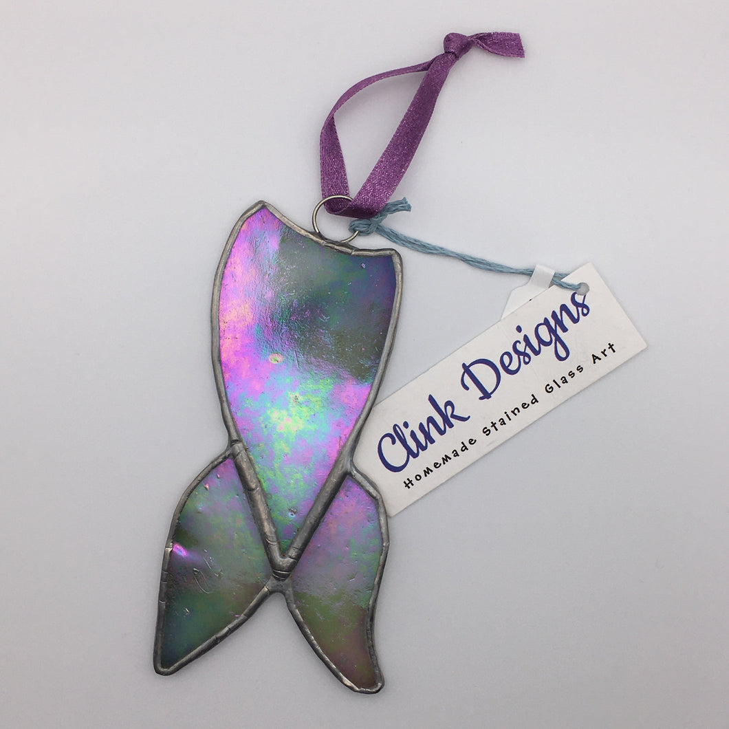 Large Mermaid Tail Stained Glass Sun-catcher