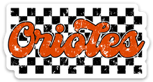 Load image into Gallery viewer, O&#39;s checkered baseball sticker
