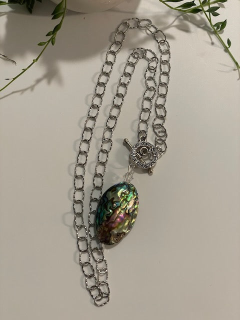 Chain Necklace with Paua Shell Charm