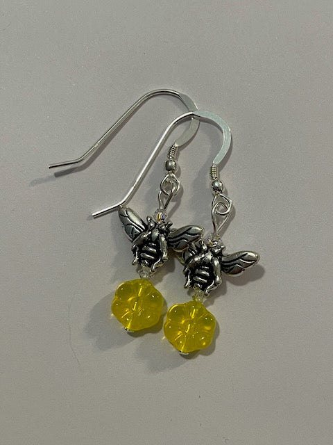 Sterling Silver Bee Earrings