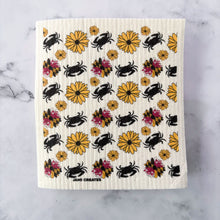 Load image into Gallery viewer, Maryland Flower Flag Crab Patterned Swedish Dish Cloth
