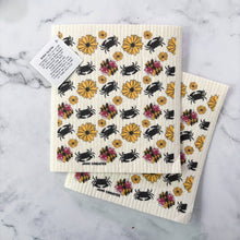 Load image into Gallery viewer, Maryland Flower Flag Crab Patterned Swedish Dish Cloth
