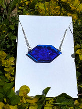 Load image into Gallery viewer, Silver Necklace with a Blue Vintage Glass Charm
