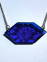 Load image into Gallery viewer, Silver Necklace with a Blue Vintage Glass Charm
