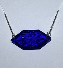 Load image into Gallery viewer, Silver Necklace with a Blue Vintage Glass Charm
