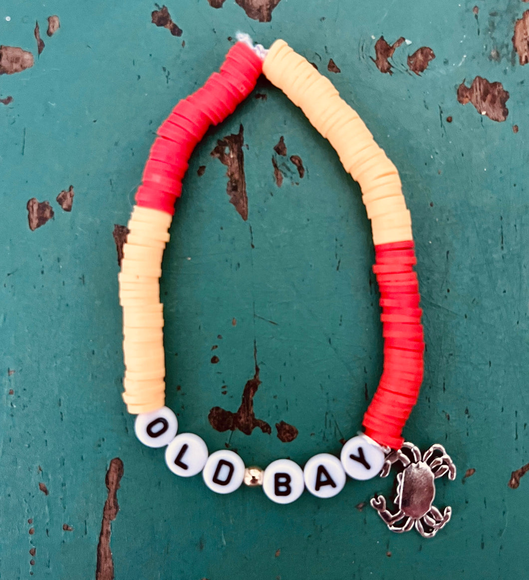Old Bay Crab Charm Bracelet