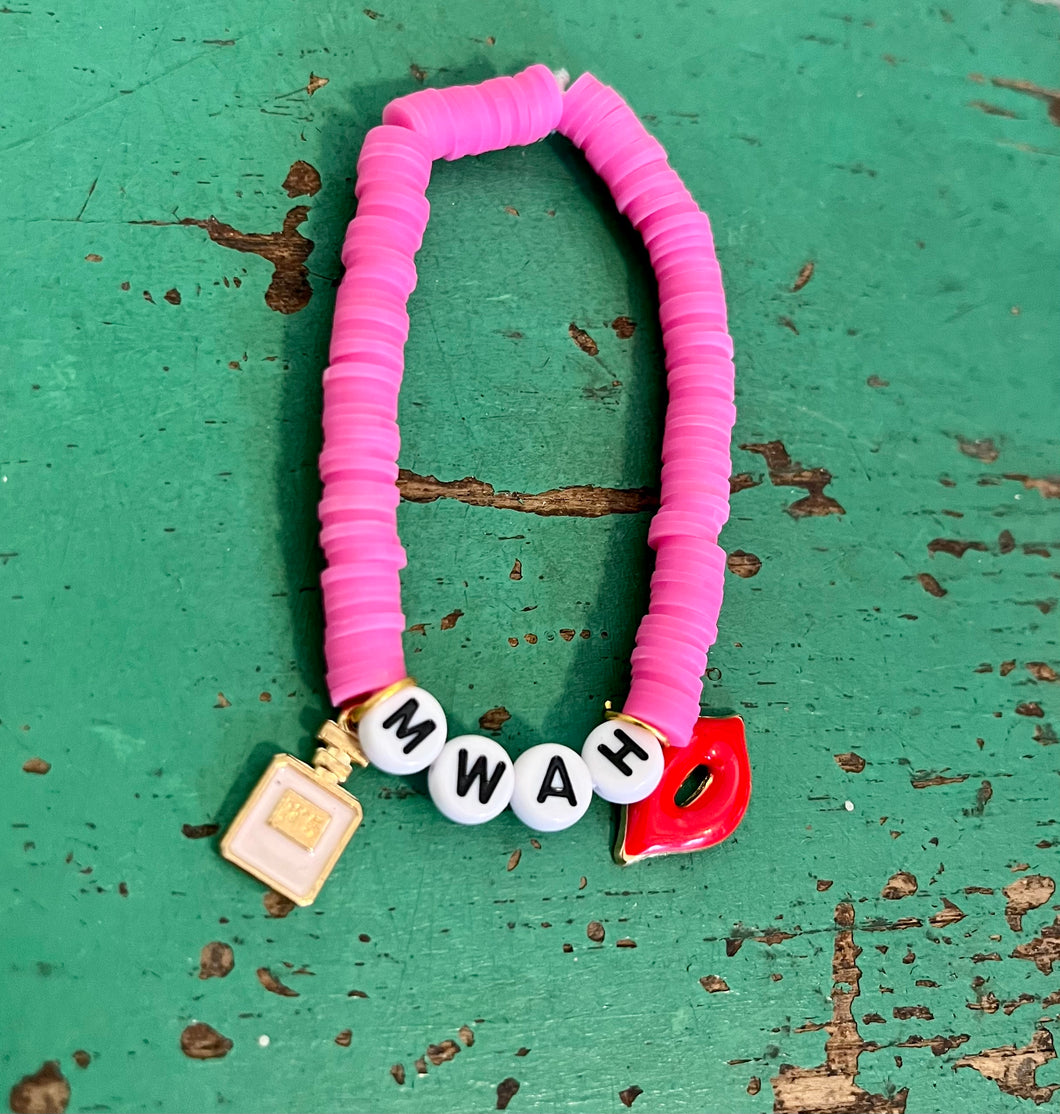 Mwah Lips Charm Bracelet