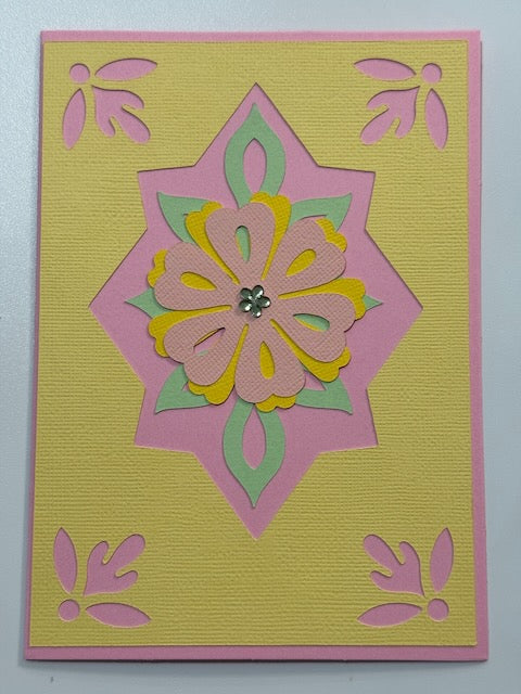 Pink and Yellow Flower Card