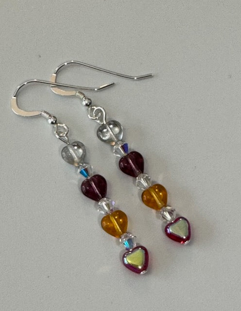Colorful Mini Hearts Earrings