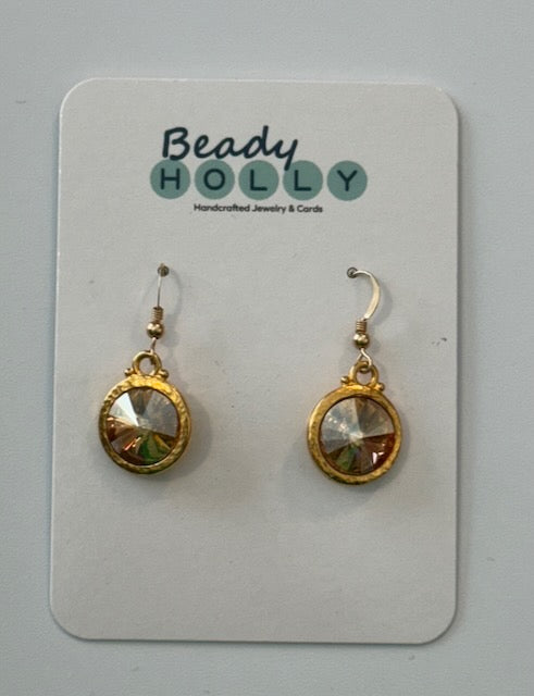 Gold Swarovski Rivoli Earrings