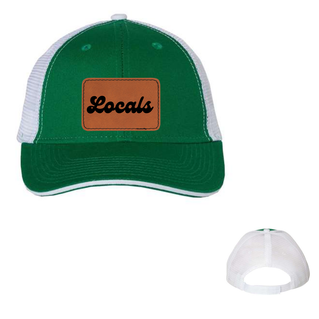 The Locals- kelly green and white trucker cap