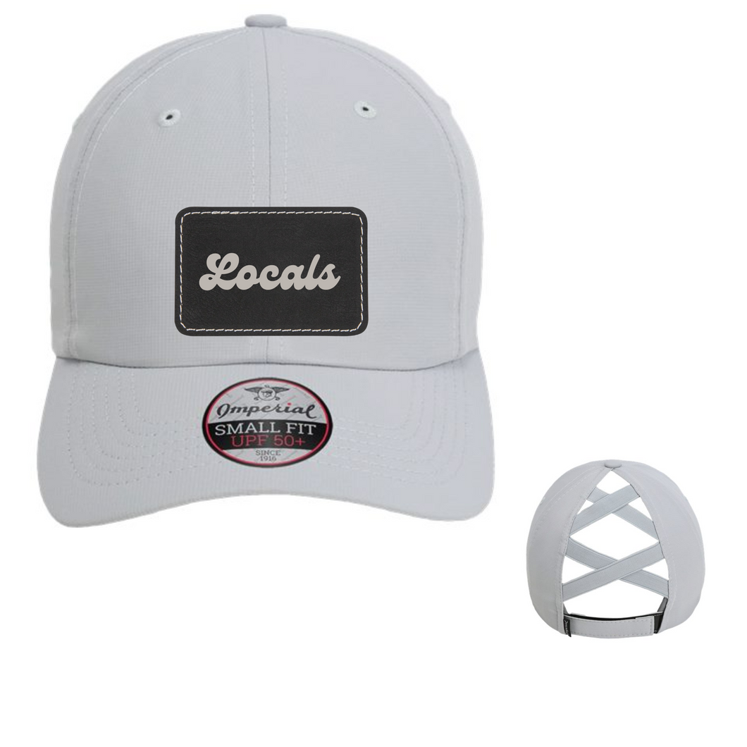 The Locals- fog gray imperial performance hat with patch UPF50