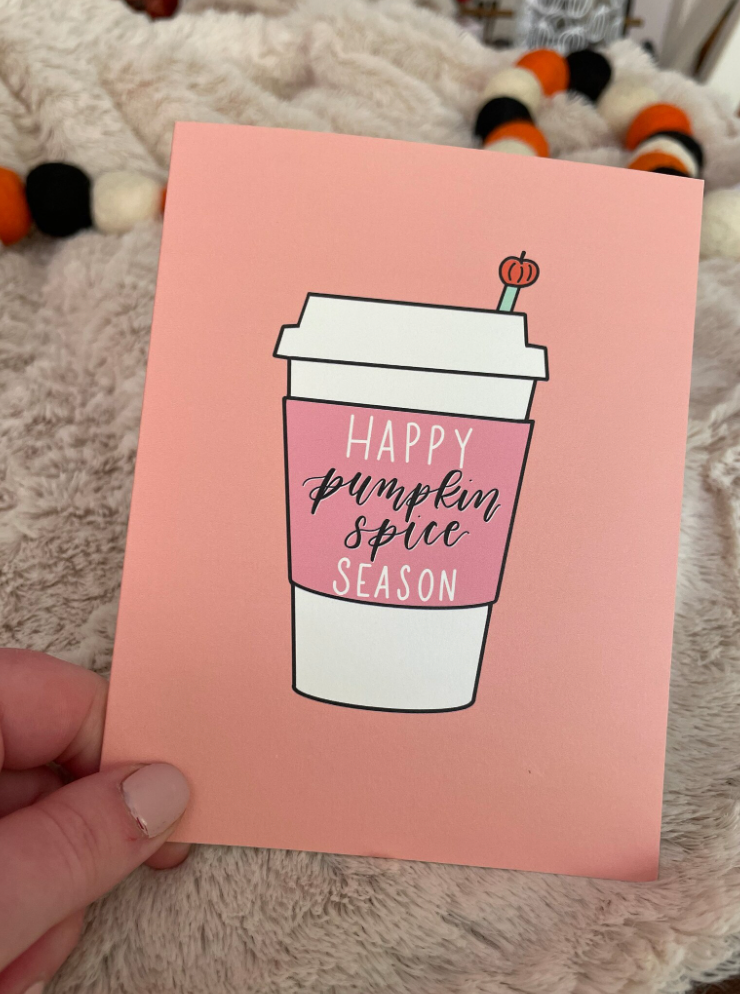 Happy Pumpkin Spice Season Card, Fall Card, Happy Fall Card
