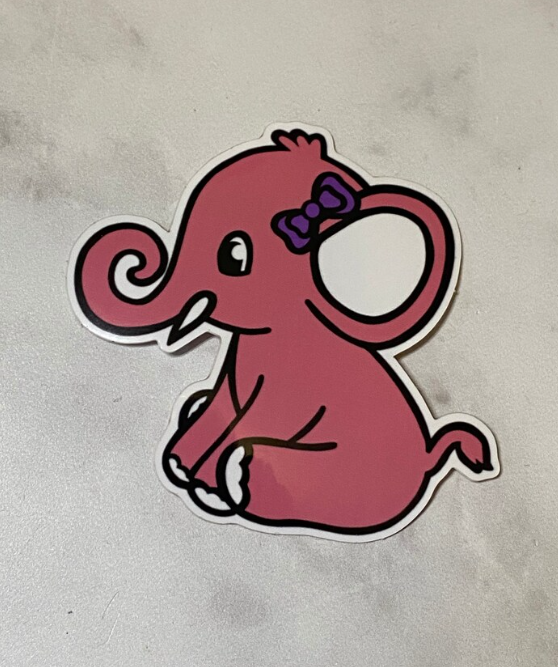 Pink Elephant Sticker