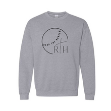 Load image into Gallery viewer, RTH black logo on gray crewneck sweatshirt
