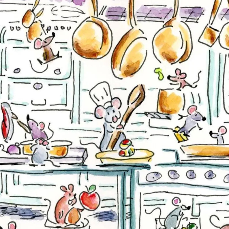 Anyone can cook watercolor 8x10 print