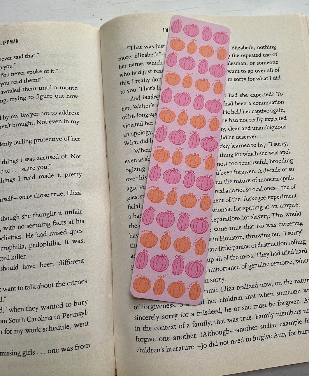 Pink & Orange Pumpkin Bookmark