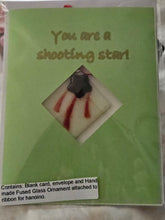 Load image into Gallery viewer, Shooting Star Blank Card with Fused Glass Shooting Star
