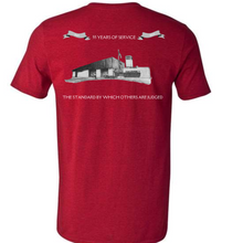 Load image into Gallery viewer, red tee- Banneker fire station 55th anniversary shirt

