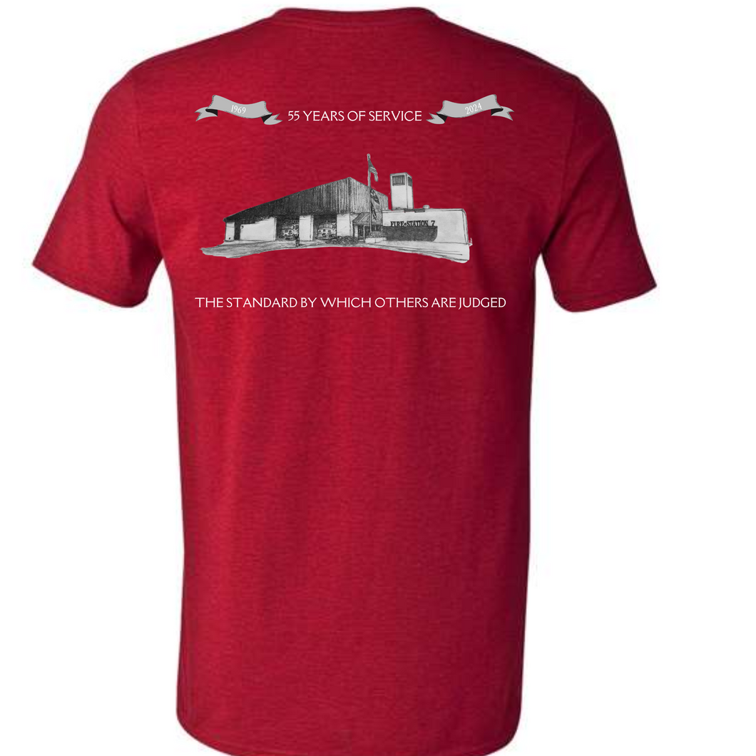 red tee- Banneker fire station 55th anniversary shirt
