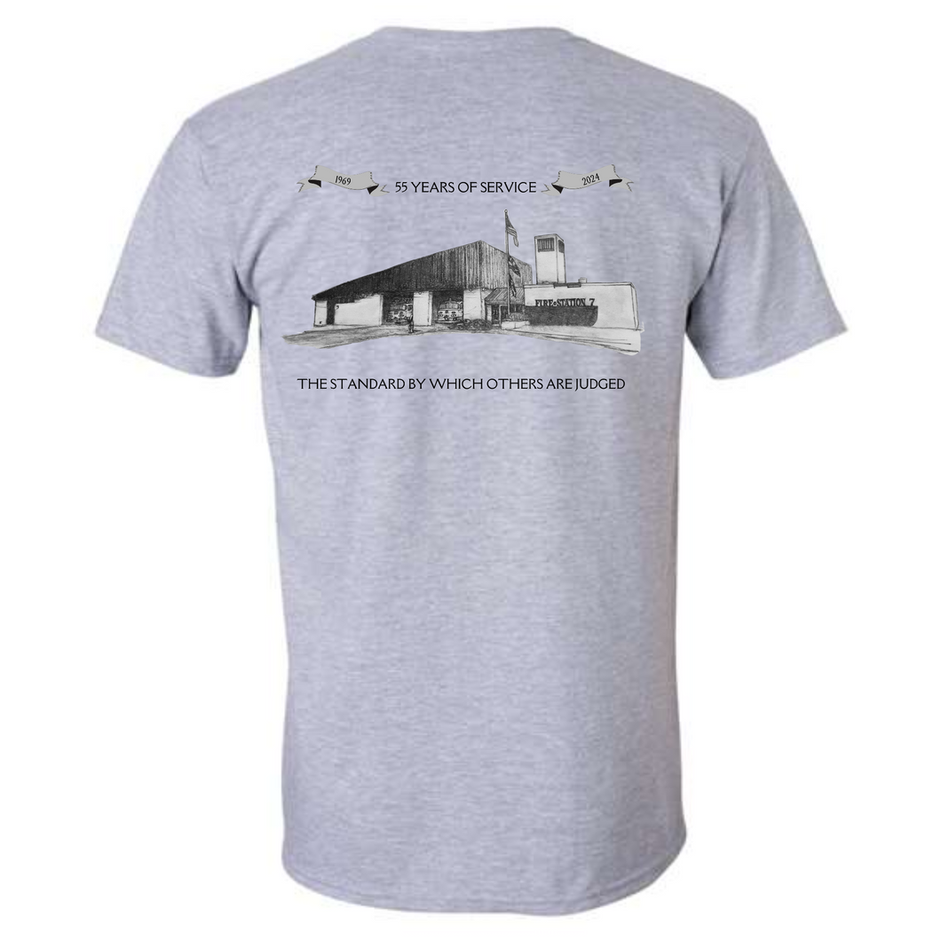 YOUTH Gray tee- Banneker fire station 55th anniversary shirt