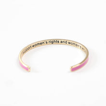 Load image into Gallery viewer, I Support Women&#39;s Rights and Wrongs Enamel Bangle Bracelet
