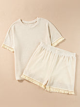 Load image into Gallery viewer, Tassel Round Neck Top and Shorts Set
