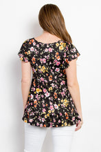 Load image into Gallery viewer, Be Stage Floral Short Sleeve Ruffled Top
