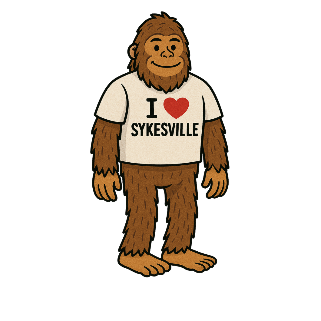 bigfoot I heart sykesville tee sticker