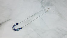 Load image into Gallery viewer, Ocean Blue Paper Bead Silver Plated Ball Chain Necklace - 17&quot; w/ 2&quot; chain extender
