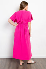 Load image into Gallery viewer, Be Stage Full Size Shirred Front Short Sleeve Maxi Dress
