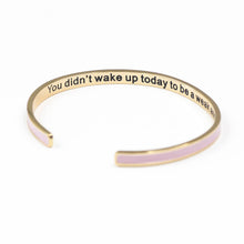 Load image into Gallery viewer, You Didn&#39;t Wake Up To be Weak Enamel Bangle Bracelet
