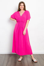 Load image into Gallery viewer, Be Stage Full Size Shirred Front Short Sleeve Maxi Dress
