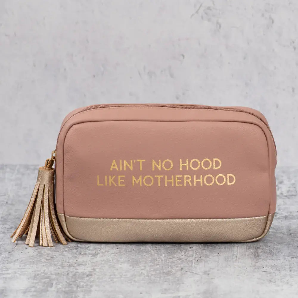 Motherhood Faux Leather Cosmetic Bag: Brown