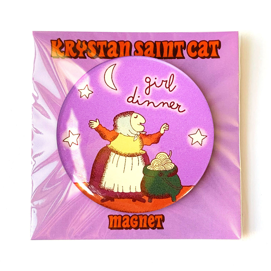 Girl Dinner Italian Grandma Witch Magnet