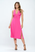 Load image into Gallery viewer, RENEE C Ruched Waist Sleeveless Slit Dress
