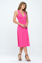 Load image into Gallery viewer, RENEE C Ruched Waist Sleeveless Slit Dress
