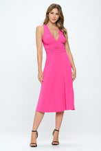 Load image into Gallery viewer, RENEE C Ruched Waist Sleeveless Slit Dress
