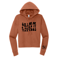 Grimm & Bare It- desert rose crop hoodie-womens
