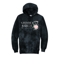 Grimm & Bare It-tie dye hoodie-black with color floral