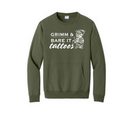 Grimm & Bare It- olive pocket crew with reaper