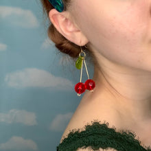 Load image into Gallery viewer, Glass Cherry Earrings
