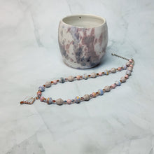 Load image into Gallery viewer, Peach Fan Paper Bead Necklace - 18&quot; with 2&quot; chain extender

