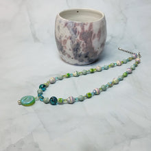Load image into Gallery viewer, Mermaid Vibes Paper Bead Necklace - 18&quot; with 2&quot; chain extender
