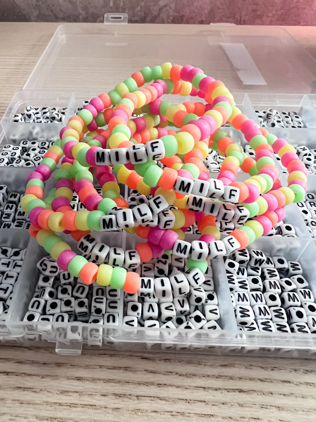 MILF Plastic Neon Bracelet
