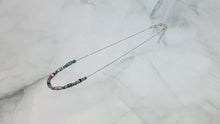 Load image into Gallery viewer, Multi-colored Magazine Page Paper Bead Silver Plated Ball Chain Necklace - 17" w/ 2" chain extender
