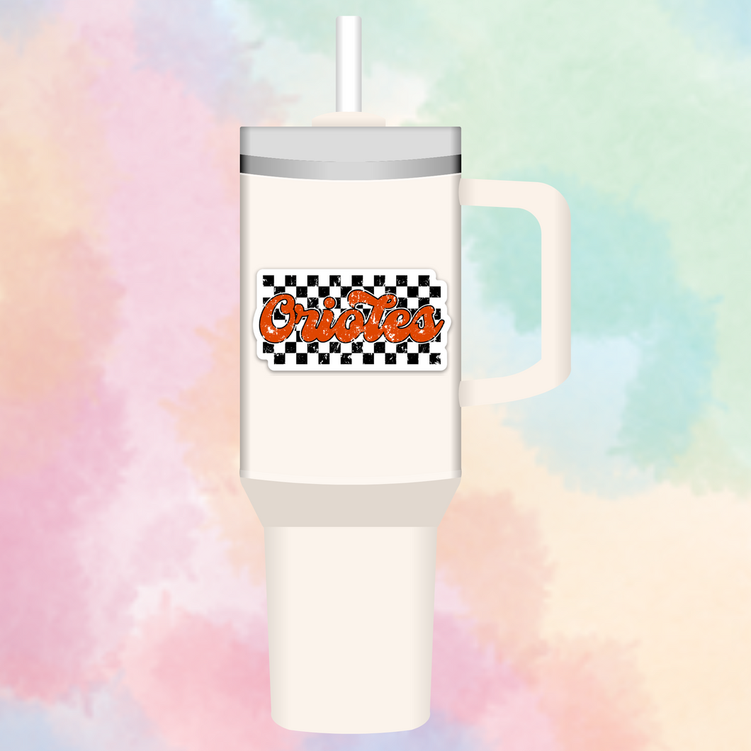 O's checkered baseball sticker