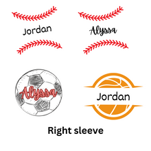 Load image into Gallery viewer, Sports customized crew neck- softball/baseball/basketball/soccer
